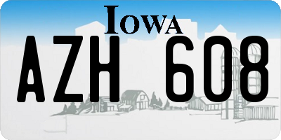 IA license plate AZH608