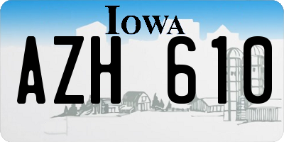 IA license plate AZH610