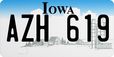 IA license plate AZH619