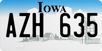 IA license plate AZH635