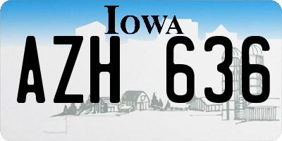 IA license plate AZH636