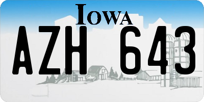 IA license plate AZH643