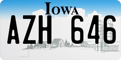 IA license plate AZH646