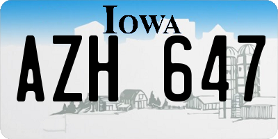 IA license plate AZH647
