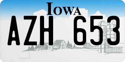 IA license plate AZH653