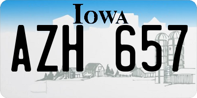 IA license plate AZH657