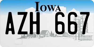 IA license plate AZH667