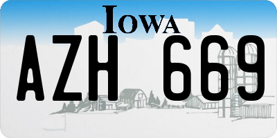IA license plate AZH669
