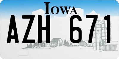 IA license plate AZH671
