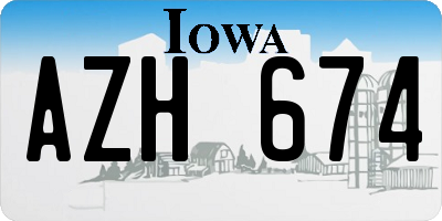 IA license plate AZH674