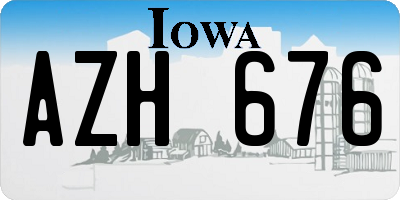IA license plate AZH676