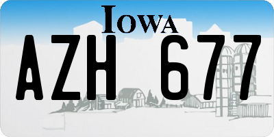 IA license plate AZH677