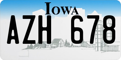 IA license plate AZH678