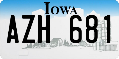 IA license plate AZH681