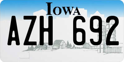 IA license plate AZH692