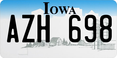 IA license plate AZH698