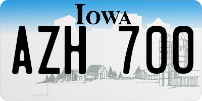 IA license plate AZH700