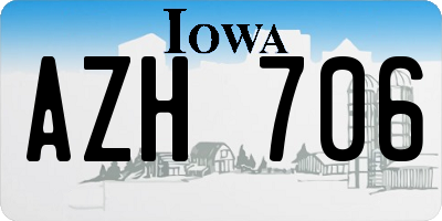 IA license plate AZH706