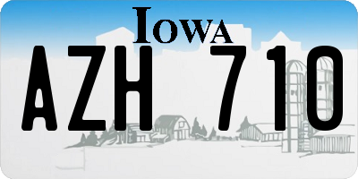 IA license plate AZH710