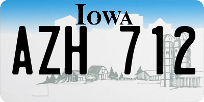 IA license plate AZH712