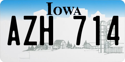 IA license plate AZH714