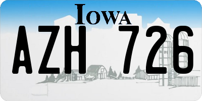 IA license plate AZH726