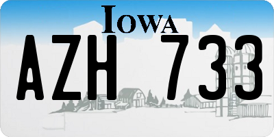 IA license plate AZH733