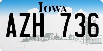 IA license plate AZH736