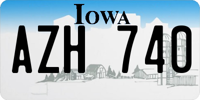 IA license plate AZH740