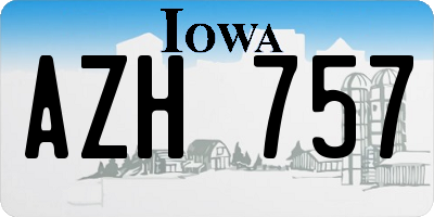IA license plate AZH757
