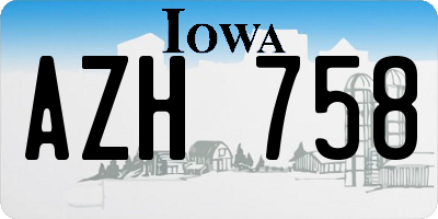 IA license plate AZH758