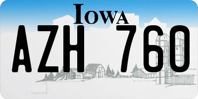 IA license plate AZH760