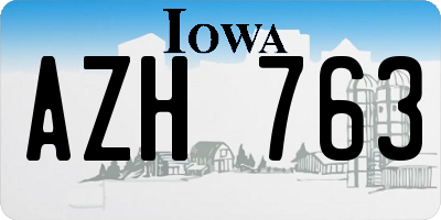 IA license plate AZH763