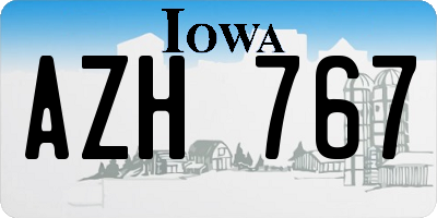 IA license plate AZH767