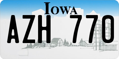 IA license plate AZH770