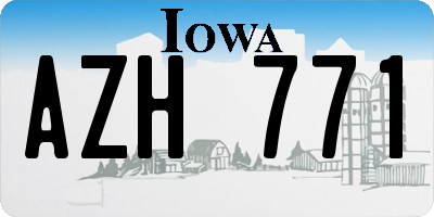 IA license plate AZH771