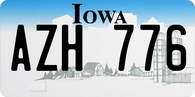 IA license plate AZH776