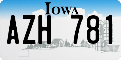 IA license plate AZH781