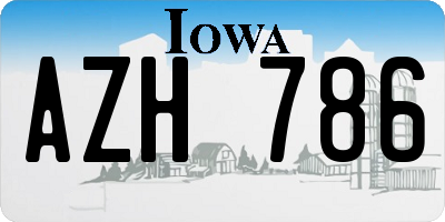 IA license plate AZH786