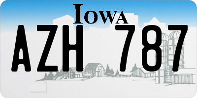 IA license plate AZH787