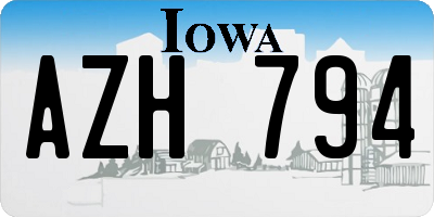 IA license plate AZH794