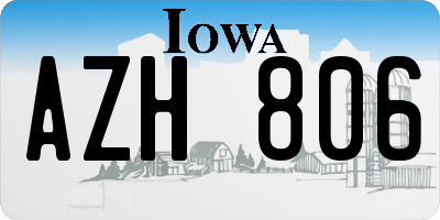 IA license plate AZH806