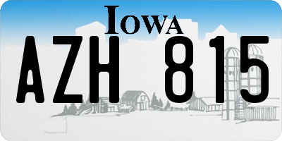 IA license plate AZH815
