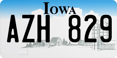 IA license plate AZH829