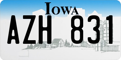 IA license plate AZH831