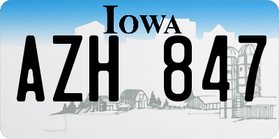 IA license plate AZH847