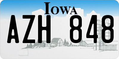 IA license plate AZH848