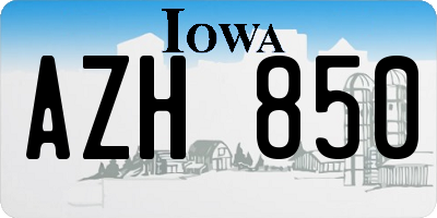 IA license plate AZH850