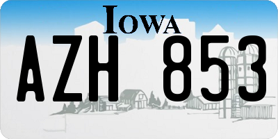 IA license plate AZH853