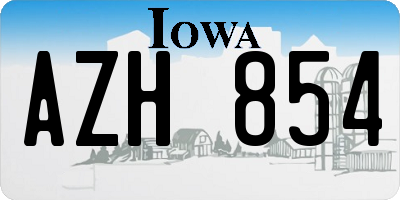 IA license plate AZH854